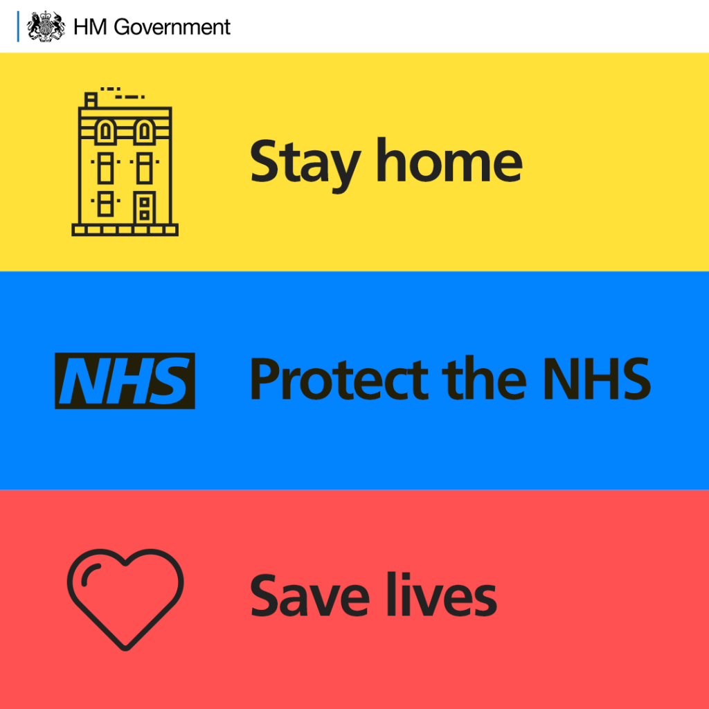 Poster: Stay home, protect the NHS, Save Lives